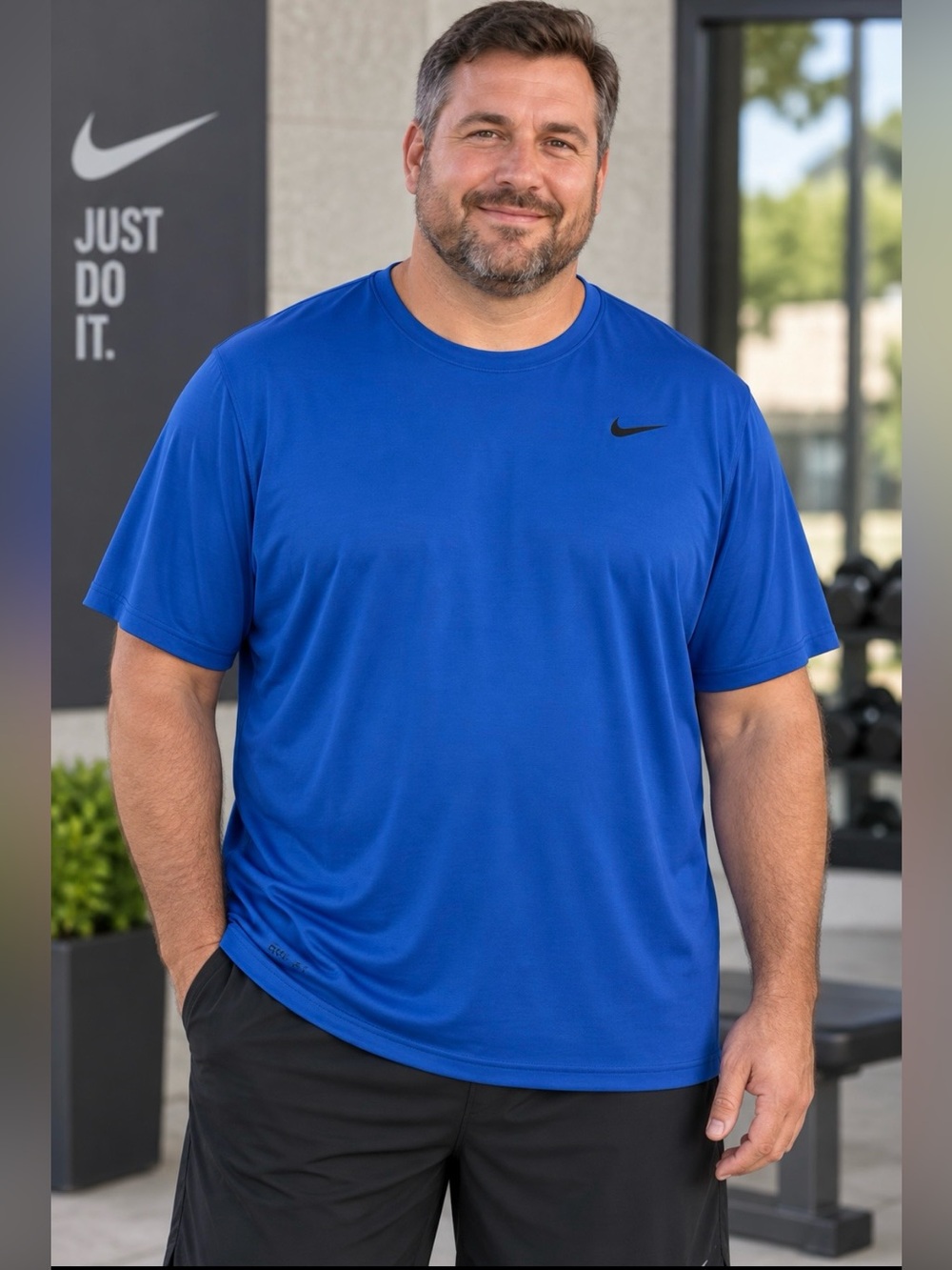 Nike Men’s Blue Dri-FIT Performance Athletic T-Shirt